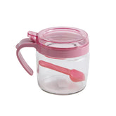 Glass Seasoning Condiment Box Set With Spoons